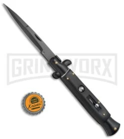 9.5" Anomaly Stiletto Black Automatic Knife - Bayonet Black Plain -Deals Blade Master Store 9.5in Anomaly Stiletto Black Bayo Black Plain WNS A155KBBK BP 20256 jr bottlecap large