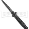 9.5" Anomaly Stiletto Black Automatic Knife - Bayonet Black Plain