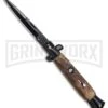 9.5" Anomaly Stiletto Wood Automatic Knife - Bayonet Black Plain