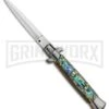 Frank B 9" Italian Stiletto Abalone Automatic Knife - Dagger Satin