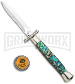 AGA 9" Italian Stiletto Swinguard Abalone Automatic Lockback Knife - Dagger 7 AGA 9" Italian Stiletto Swinguard Abalone Automatic Lockback Knife - Dagger -Deals Blade Master Store AGA 11in Italian Stiletto Swinguard Abalone Auto Dagger GX 36952 jr bottlecap large