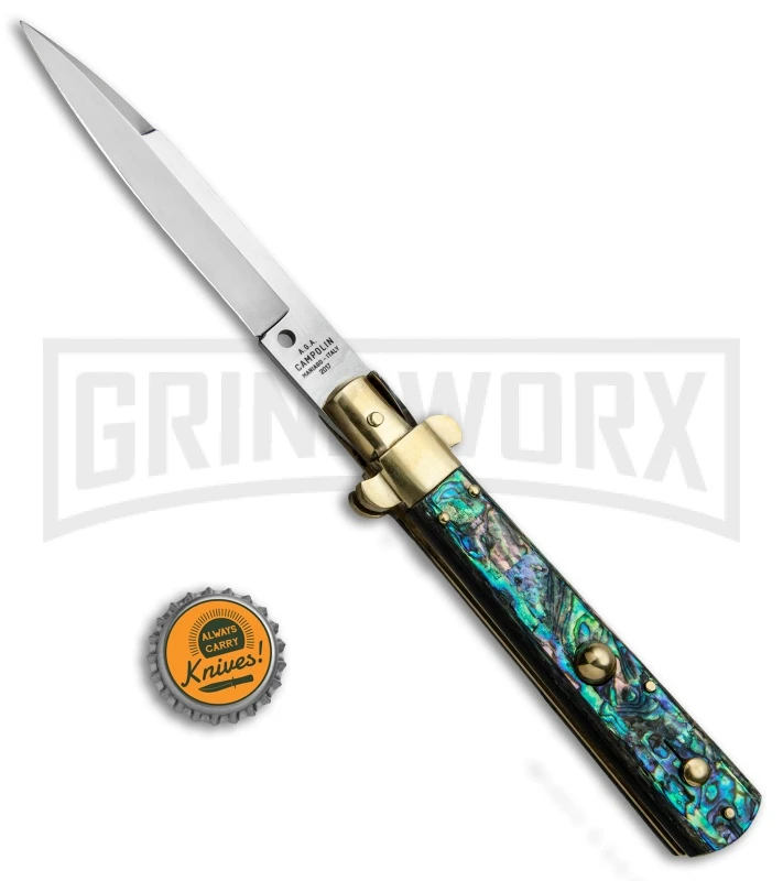 AGA Campolin 10" Abalone Frosolone Stiletto Automatic Knife - Bayonet 5 AGA Campolin 10" Abalone Frosolone Stiletto Automatic Knife - Bayonet - Image 5