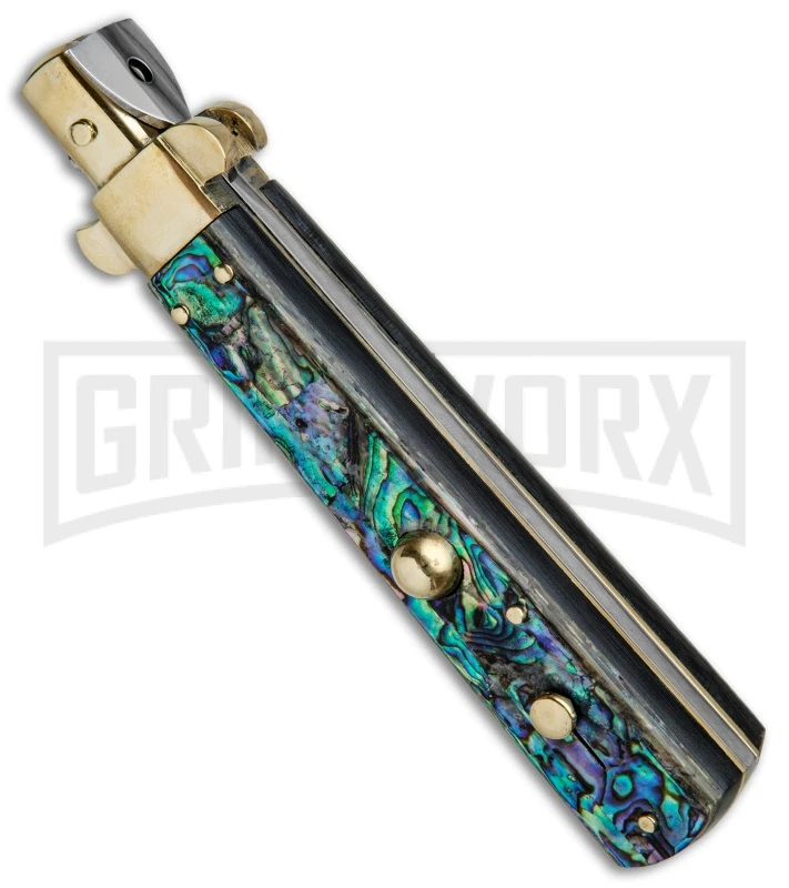 AGA Campolin 10" Abalone Frosolone Stiletto Automatic Knife - Bayonet 2 AGA Campolin 10" Abalone Frosolone Stiletto Automatic Knife - Bayonet - Image 2