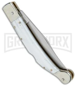 AGA Campolin Sahara Pearlex Italian Stiletto Automatic Knife - Mirror Plain -Deals Blade Master Store AGA Campolin 9in Sahara Italian Stiletto LB Pearlex Mirror BHQ 74049 jr side large