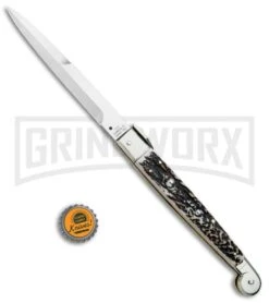 A.G.A. Campolin 12" Brazilian Stag Sicilian Picklock Automatic Knife - Bayonet -Deals Blade Master Store AGA Campolin Brazilian Stag Sicilian Picklock Bayo BP 16455 jr bottlecap large