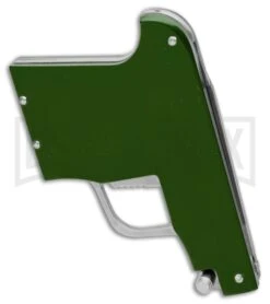 AGA Campolin Green Automatic Gun Knife - Satin Plain -Deals Blade Master Store AGA Campolin Gun Knife Auto Green Satin CEM PIS GREEN GX 33939 jr side large