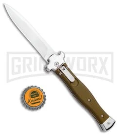 AGA Campolin Zero OD Green Aluminum Leverlock Automatic Knife - Bayo Satin Plain -Deals Blade Master Store AGA Campolin Zero Bayo LL Auto Green Alum Satin AGA01ALOD LB BHQ 99414 jr bottlecap large