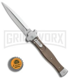 AGA Campolin Zero Brown G-10 Leverlock Automatic Knife - Dagger Satin Plain -Deals Blade Master Store AGA Campolin Zero Dagger leverlock brown G10 satin BHQ 74942 er bottlecap large