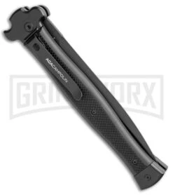 AGA Campolin Zero+ Italian Leverlock Automatic Knife Black G-10 (4.5"Blk Dagger) -Deals Blade Master Store AGA Campolin Zero Plus Italian LL Black G 10 Black Dagger BHQ 110302 jr side large