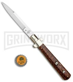 AGA Campolin 11" Frosolone Snake Wood Stiletto Automatic Knife - Bayonet 9 AGA Campolin 11" Frosolone Snake Wood Stiletto Automatic Knife - Bayonet -Deals Blade Master Store AGA Frosolone Snake Nickel 11in Bayo BP 29298 jr bottlecap large