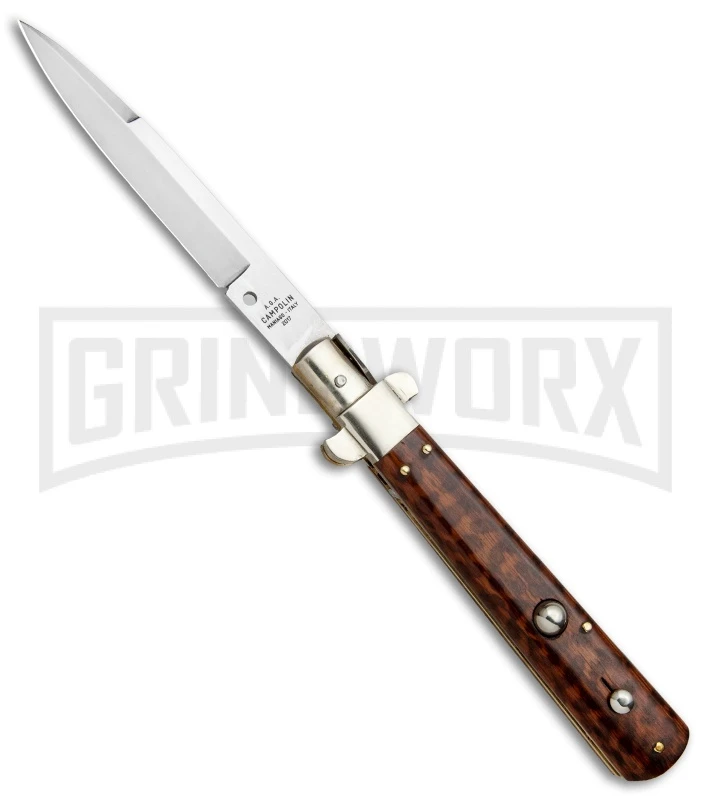 AGA Campolin 11" Frosolone Snake Wood Stiletto Automatic Knife - Bayonet 1 AGA Campolin 11" Frosolone Snake Wood Stiletto Automatic Knife - Bayonet