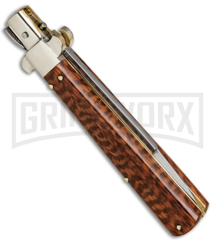 AGA Campolin 11" Frosolone Snake Wood Stiletto Automatic Knife - Bayonet 3 AGA Campolin 11" Frosolone Snake Wood Stiletto Automatic Knife - Bayonet - Image 3
