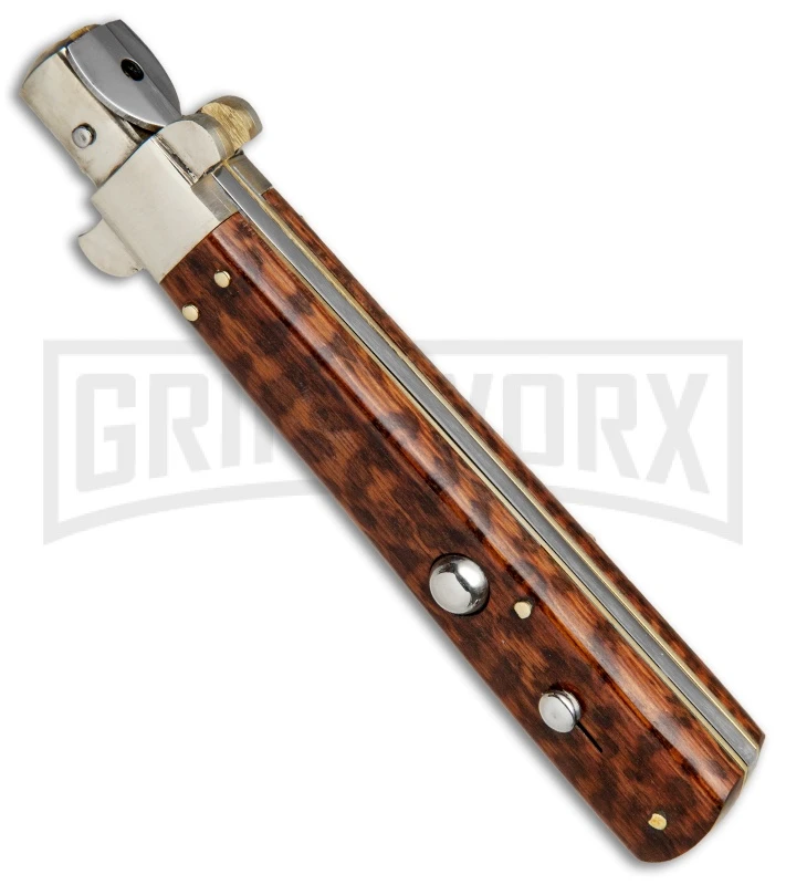 AGA Campolin 11" Frosolone Snake Wood Stiletto Automatic Knife - Bayonet 2 AGA Campolin 11" Frosolone Snake Wood Stiletto Automatic Knife - Bayonet - Image 2