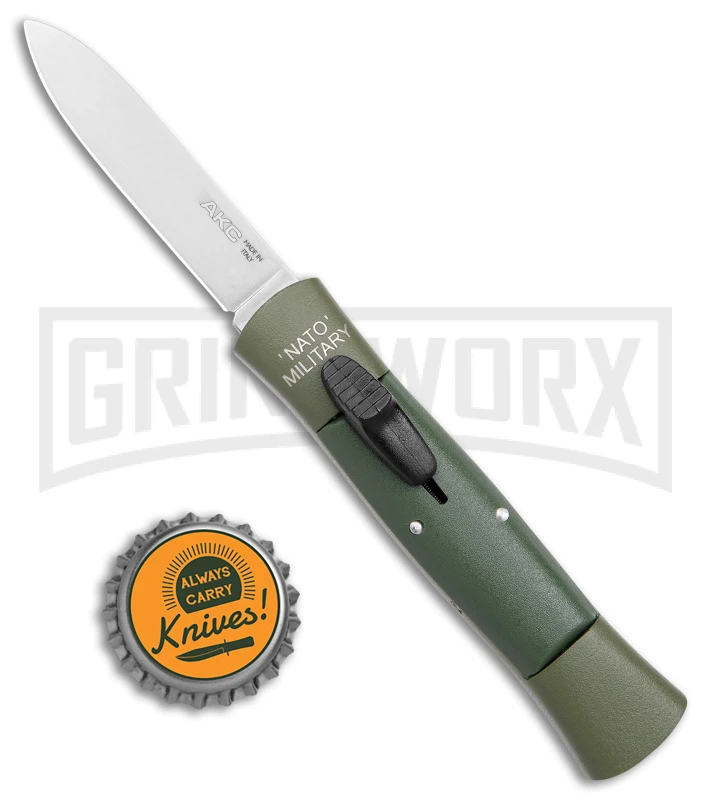 AKC 007 Concord NATO Military OD Green OTF Automatic Knife - Satin Flat 4 AKC 007 Concord NATO Military OD Green OTF Automatic Knife - Satin Flat - Image 4