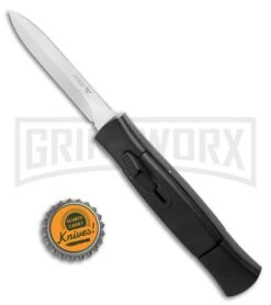 AKC 007 Concord Black OTF Automatic Knife - Dagger Satin -Deals Blade Master Store AKC 007 Concord OTF Automatic Dagger Knife Black 3 Satin BHQ 125257 LS Bottlecap jr large