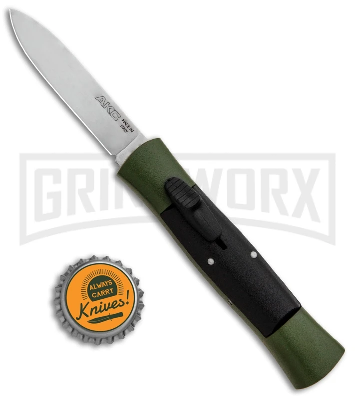 AKC 007 Concord Green/Black OTF Automatic Knife - Flat Satin 4 AKC 007 Concord Green/Black OTF Automatic Knife - Flat Satin - Image 4