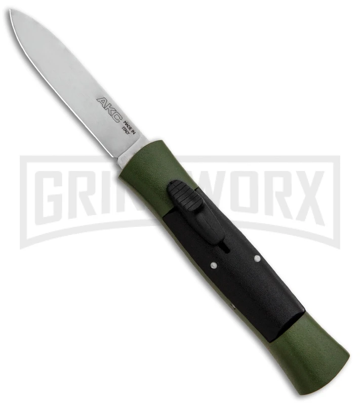 AKC 007 Concord Green/Black OTF Automatic Knife - Flat Satin 1 AKC 007 Concord Green/Black OTF Automatic Knife - Flat Satin