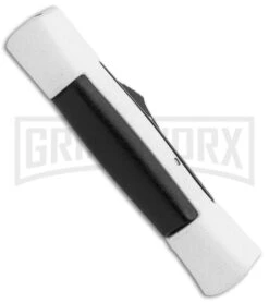 AKC 007 Concord White/Black OTF Automatic Knife - Flat Black -Deals Blade Master Store AKC 007 Concord OTF White Black Flat GX 30496 jr side large