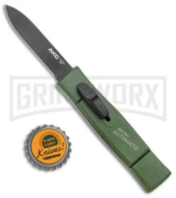 AKC Minion Concord Green OTF Automatic Knife - Spear Point Plain -Deals Blade Master Store AKC 007 Mini Concord OTF Auto NATO Green Black BHQ 135713 jr bottlecap large