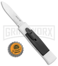 AKC Minion Concord White/Black OTF Automatic Knife - Spear Point Satin Plain -Deals Blade Master Store AKC 007 Mini Concord OTF Auto White Black Satin BHQ 135712 jr bottlecap large