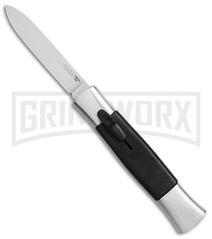 AKC 077 Concord Polish/Black OTF Automatic Knife - Flat Satin Plain 1 AKC 077 Concord Polish/Black OTF Automatic Knife - Flat Satin Plain