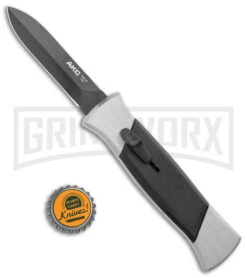AKC 777 Blackfinger Brushed Aluminum OTF Automatic Knife - Dagger Black Plain -Deals Blade Master Store AKC 777 Blackfinger Dagger OTF Auto Brushed Black BHQ 138853 jr bottlecap large