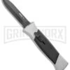 AKC 777 Blackfinger Brushed Aluminum OTF Automatic Knife - Dagger Black Plain