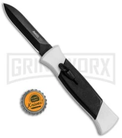 AKC 777 Blackfinger Tactical White/Blk OTF Automatic Knife - Dagger Black Plain -Deals Blade Master Store AKC 777 Blackfinger Dagger OTF White Black BHQ 82047 jr bottlecap large