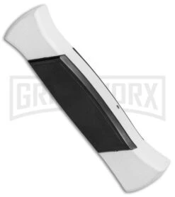 AKC 777 Blackfinger Tactical White/Blk OTF Automatic Knife - Dagger Black Plain -Deals Blade Master Store AKC 777 Blackfinger Dagger OTF White Black BHQ 82047 jr side large