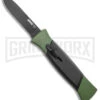 AKC 777 Blackfinger Green/Black OTF Automatic Knife - Black Plain