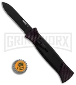 AKC 777 Blackfinger Sim Carbon Fiber OTF Automatic Knife - Black Plain -Deals Blade Master Store AKC 777 Blackfinger Sim Carbon Fiber Black Flat BHQ 90290 er bottlecap large