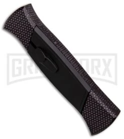 AKC 777 Blackfinger Sim Carbon Fiber OTF Automatic Knife - Black Plain -Deals Blade Master Store AKC 777 Blackfinger Sim Carbon Fiber Black Flat BHQ 90290 er spine large