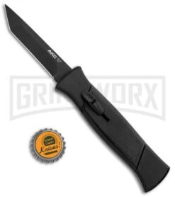 AKC 777 Blackfinger Black OTF Automatic Knife - Black Tanto -Deals Blade Master Store AKC 777 Blackfinger Tanto OTF Auto Black Black BHQ 87414 jr bottlecap large