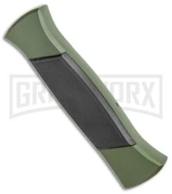 AKC 777 Green Blackfinger Brushed Aluminum OTF Automatic Knife - Black Dagger -Deals Blade Master Store AKC 777 Green Blackfinger Dagger OTF Auto Brushed Aluminum Black BHQ 87411 jr side large