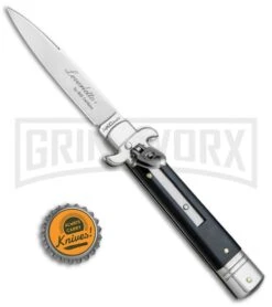 AKC Bill DeShivs 7.5" Leverletto Ebony Wood Automatic Knife - Satin Plain -Deals Blade Master Store AKC Bill DeShivs Leverletto Ebony Wood Satin Plain BP 26642 jr bottlecap large