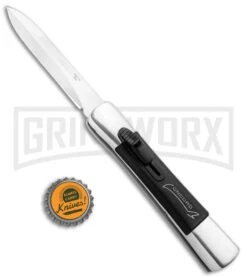 AKC Concord Polish/Black OTF Automatic Knife - Dagger Satin Plain -Deals Blade Master Store AKC Concord Dagger OTF Auto Polish Black Satin BHQ 92038 jr bottlecap large
