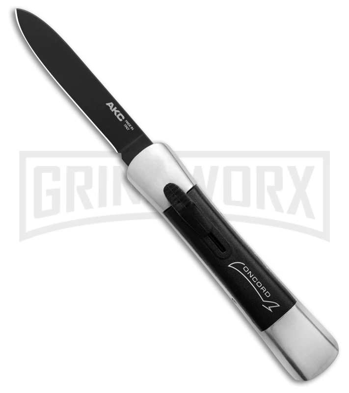 AKC Concord Polish/Black OTF Automatic Knife - Black Plain 1 AKC Concord Polish/Black OTF Automatic Knife - Black Plain