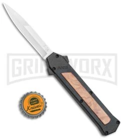 AKC F-16 Black/Wood D/A OTF Automatic Knife - Bayo Satin Plain -Deals Blade Master Store AKC F 16 Black Wood DA OTF Auto Bayo Satin Plain BP 24620 jr bottlecap large