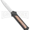 AKC F-16 Black/Wood D/A OTF Automatic Knife - Bayo Satin Plain