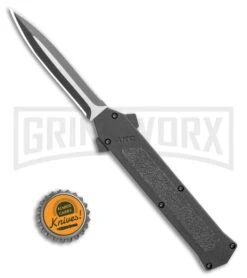 AKC F-16 Black D/A Dagger OTF Automatic Knife - Dagger Two Tone Plain -Deals Blade Master Store AKC F 16 D A Dagger OTF Automatic Knife Black 3.3in Two Tone BHQ 114108 LS Bottlecap large