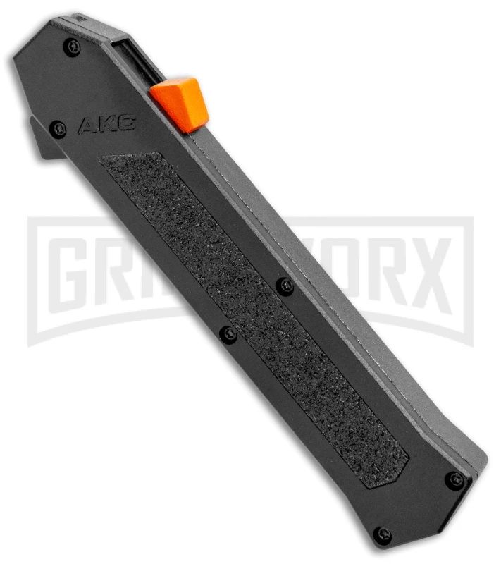 AKC F-16 Black D/A OTF Automatic Knife + Orange Button - Bayo Satin Plain 2 AKC F-16 Black D/A OTF Automatic Knife + Orange Button - Bayo Satin Plain - Image 2