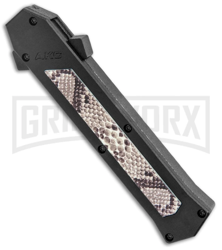 AKC F-16 Diamondback D/A OTF Automatic Knife - Bayo Satin Plain 2 AKC F-16 Diamondback D/A OTF Automatic Knife - Bayo Satin Plain - Image 2