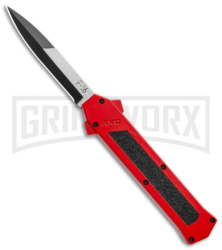 AKC F-16 Red D/A OTF Automatic Knife - Bayo Two Tone Plain 1 AKC F-16 Red D/A OTF Automatic Knife - Bayo Two Tone Plain