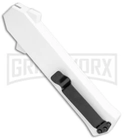AKC F-16 White D/A OTF Automatic Knife - Bayo Two Tone Plain 6 AKC F-16 White D/A OTF Automatic Knife - Bayo Two Tone Plain -Deals Blade Master Store AKC F 16 DA Bayo OTF Auto White TT BHQ 114660 jr side large