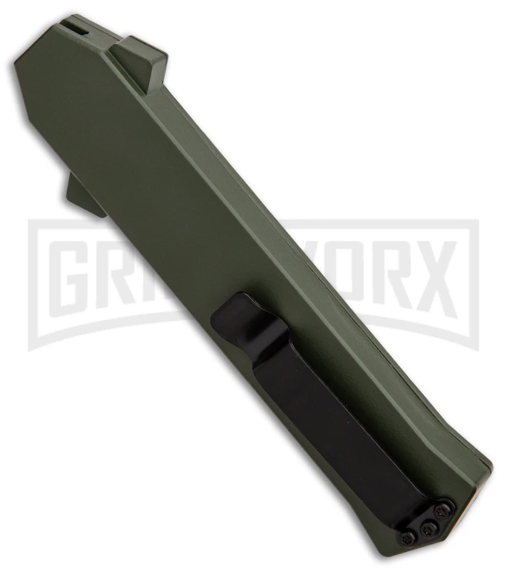 AKC F-16 OD Green D/A OTF Automatic Knife - Bayo Black Plain 2 AKC F-16 OD Green D/A OTF Automatic Knife - Bayo Black Plain - Image 2
