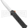 AKC F-16 Black D/A OTF Automatic Knife + Orange Button - Dagger Satin Plain