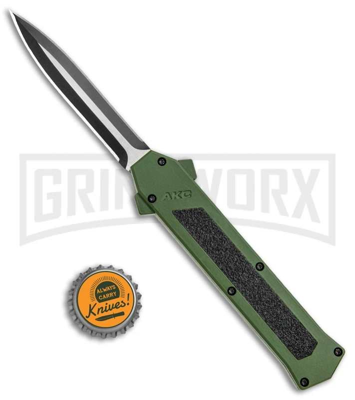 AKC F-16 Green D/A Dagger OTF Automatic Knife - Dagger Two Tone Plain 4 AKC F-16 Green D/A Dagger OTF Automatic Knife - Dagger Two Tone Plain - Image 4
