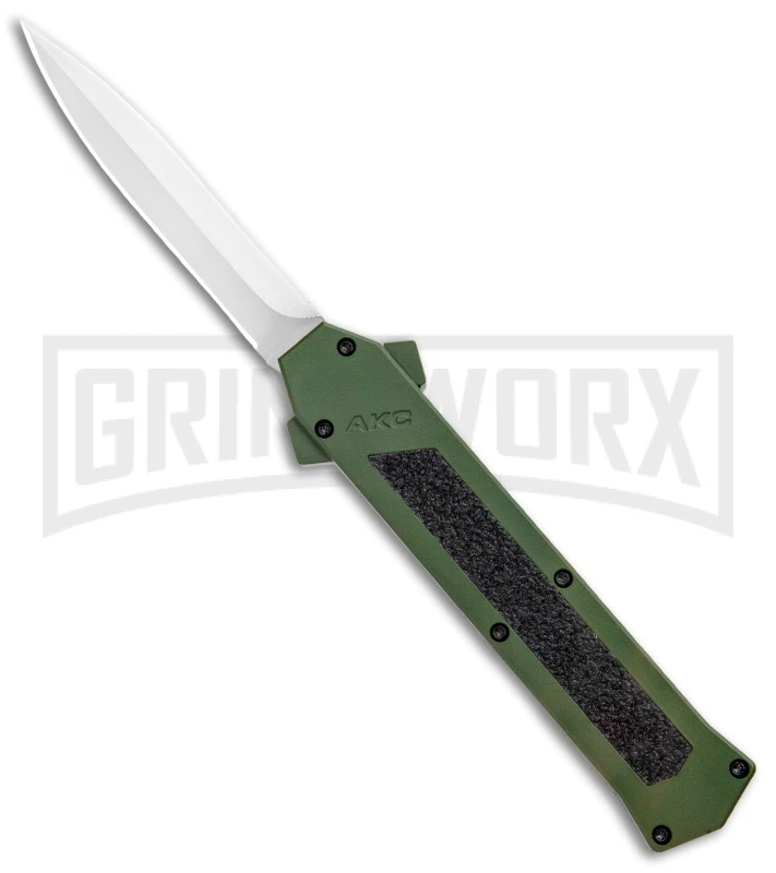 AKC F-16 OD Green D/A OTF Automatic Knife - Dagger Satin Plain 1 AKC F-16 OD Green D/A OTF Automatic Knife - Dagger Satin Plain
