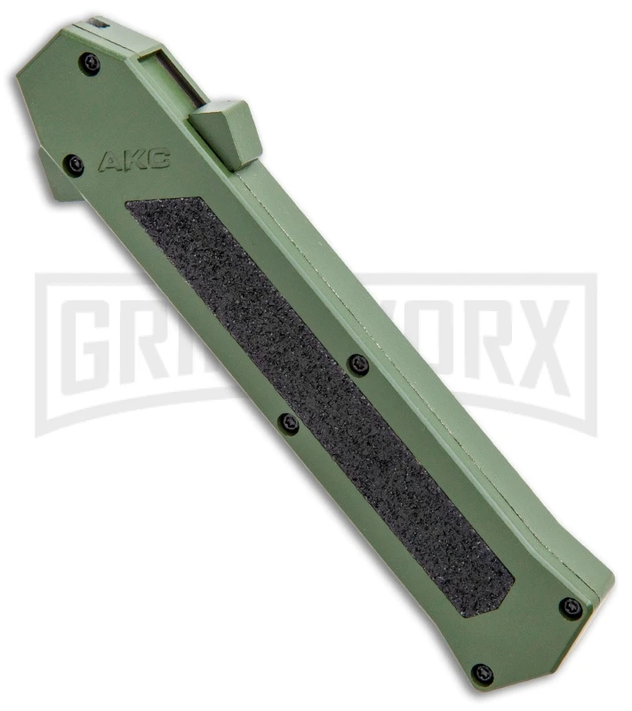 AKC F-16 OD Green D/A OTF Automatic Knife - Dagger Satin Plain 2 AKC F-16 OD Green D/A OTF Automatic Knife - Dagger Satin Plain - Image 2