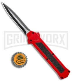 AKC F-16 Red D/A Dagger OTF Automatic Knife - Dagger Two Tone Plain -Deals Blade Master Store AKC F 16 DA Dagger OTF Auto Red TT BHQ 112389 jr bottlecap large